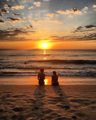 Me and mom. Definitely not peeing. #puertoescondido #mexico #lapunta